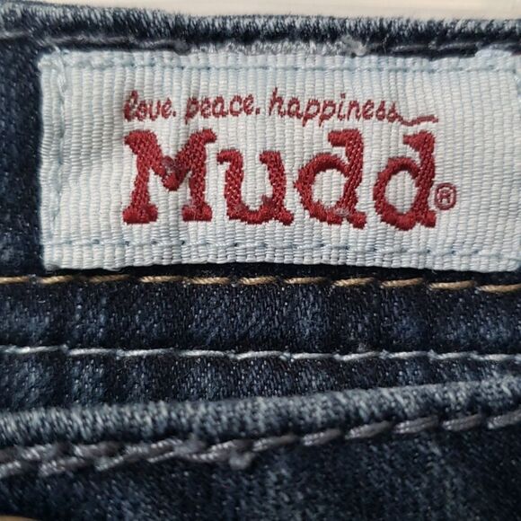 Mudd Blue Jeans Juniors 11 Long Flared Stretch Denim Low Rise Y2K Retro Boot Cut - Picture 2 of 7